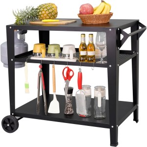 Heavy-Duty 3-Tier Grill Cart
